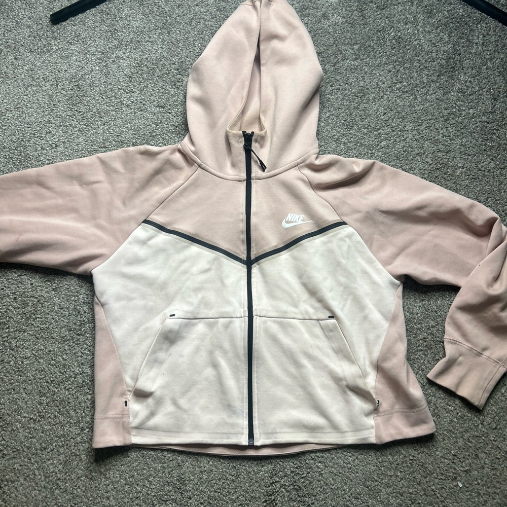 Nike Women's Pink and Cream Bomber Jacket